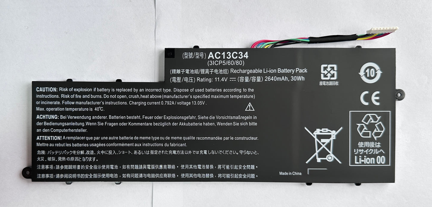 AC13C34 Laptop Battery for Acer Aspire V5-122P V5-132P E3-111 E3-112V E3-111-C0M6 E3-111-C0UM E3-111-C5AL ES1-111M MS237