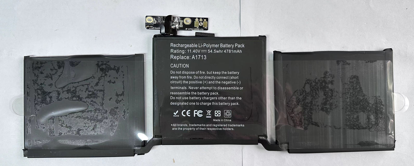 Genuine A1708 A1713 Laptop Battery Replacement for MacBook Pro 13 Inch A1708 (Late 2016, Mid 2017, Mid 2019, 2020), EMC 2978 3164, A2171 Battery for MacBook Pro 13 Inch A2159 (2019) A2289 (2020) A2338 (2020)