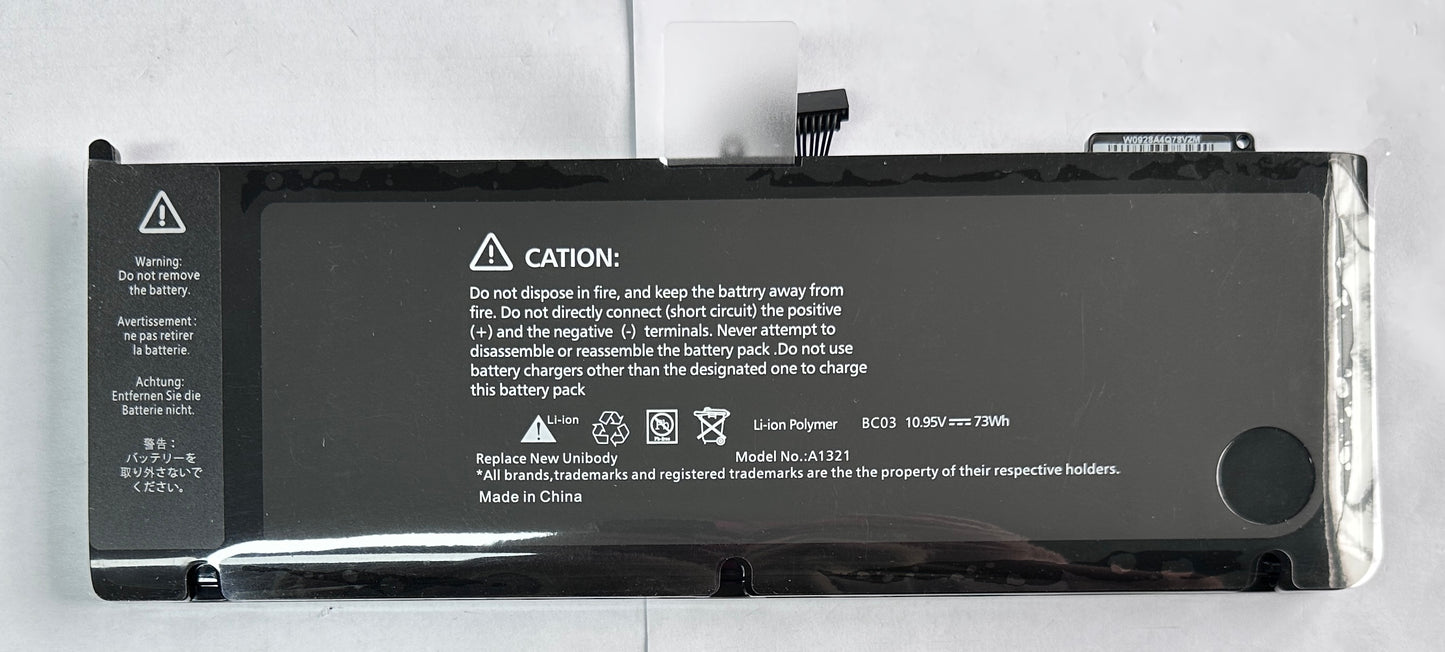 Genuine A1321 A1286 Replacement Battery for MacBook Pro 15" (2009-2010) | MB985 MB986 MC118 MC373LL/A