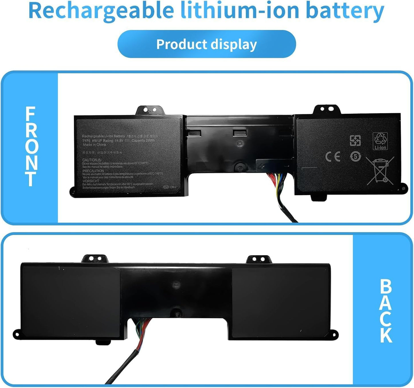 WW12P 9YXN1 TR2F1 Laptop Battery for Dell Inspiron Duo 1090 Tablet PC Convertible(14.8V 29Wh)