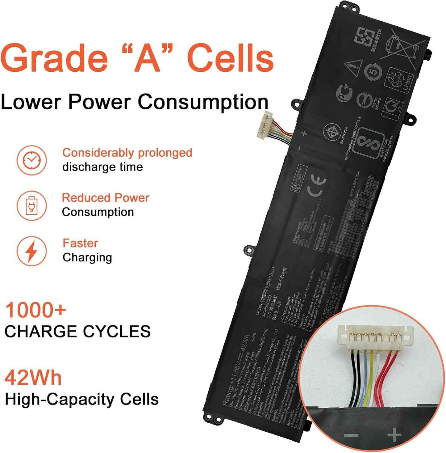 Genuine B31N1911 Battery for ASUS VivoBook Flip K413 K413EA K413EP K413EQ K413FA K413FQ K413JA S433EA S433FA X413EA X413JA TP420 TM420 TP470 TM420UA TM420IA TP420UA TP420IA TP470E TP470EA TP470EZ