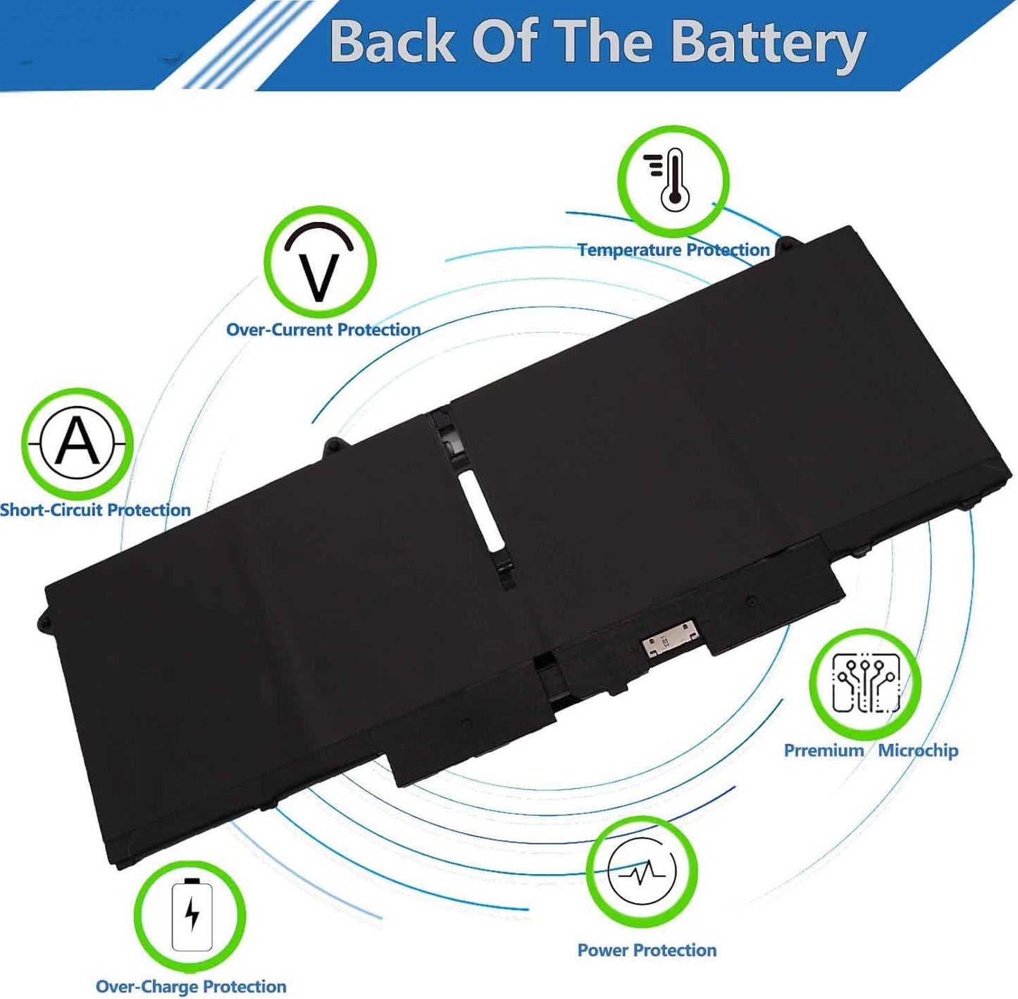 58Wh FK0VR Laptop Battery Replacement Dell Latitude 5330 7330 7430 7530 Latitude 5330 2-in-1/7330 2-in-1/7430 2-in-1 Series FKOVR 8H6WD 293F1 01VX5 404T8 51R71 8P81K 15.2V 3625mAh 4Cell