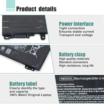 RE03XL L32656-005 Laptop Battery Replacement for HP ProBook 450 G6 450 G7 440 G6 430 445 455R G6 430 440 445 G7 Serie for hp probook 450 g6 Battery